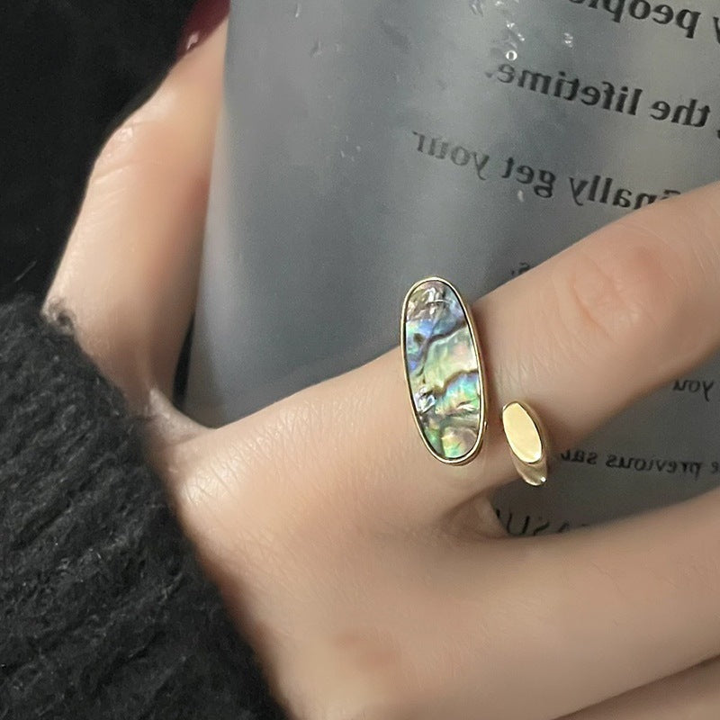 Abalone Shell Adjustable Ring/ Pearl Adjustable Ring