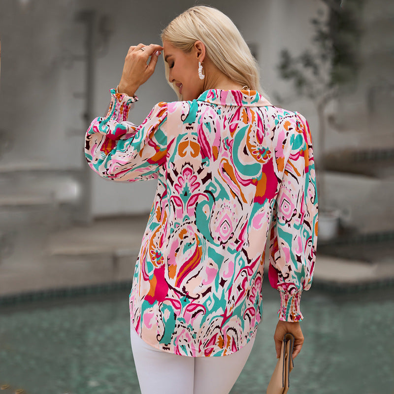 Multicolor Paisley Collared Button Down