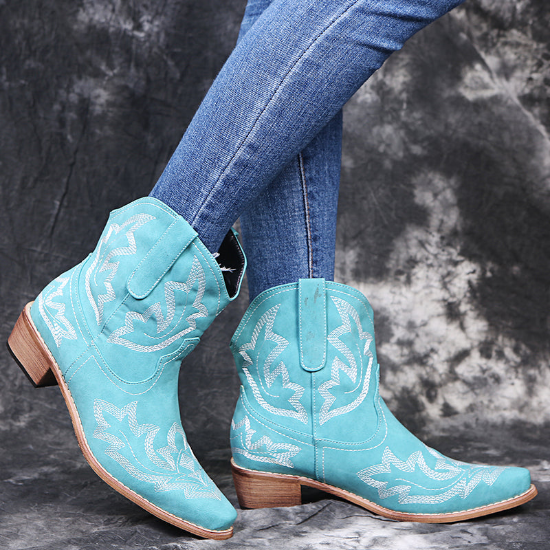 Western Stitched Cowgirl Ankle Boot