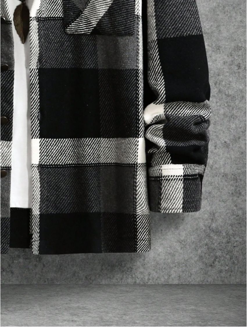 Men's Plaid Long Sleeve Button Down Slim Fit Shirt