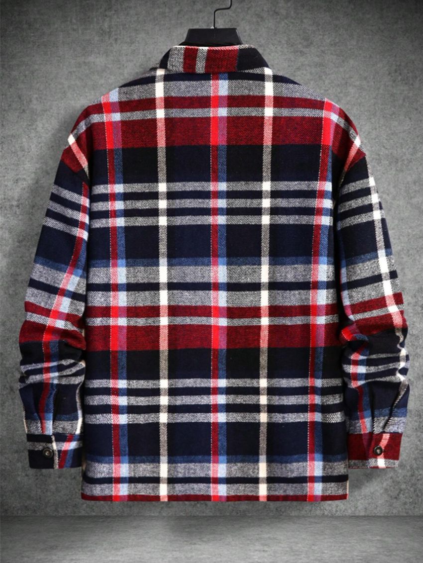 Men's Plaid Long Sleeve Button Down Slim Fit Shirt