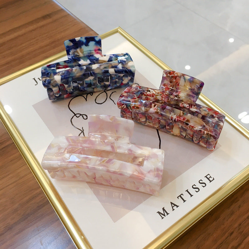 Marbled Rectangle Claw Clip