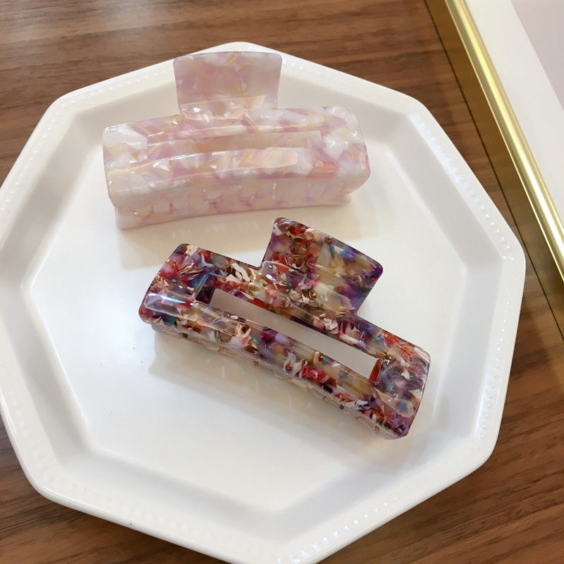 Marbled Rectangle Claw Clip