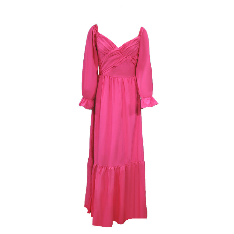 Ruched Puff Sleeve Dress
