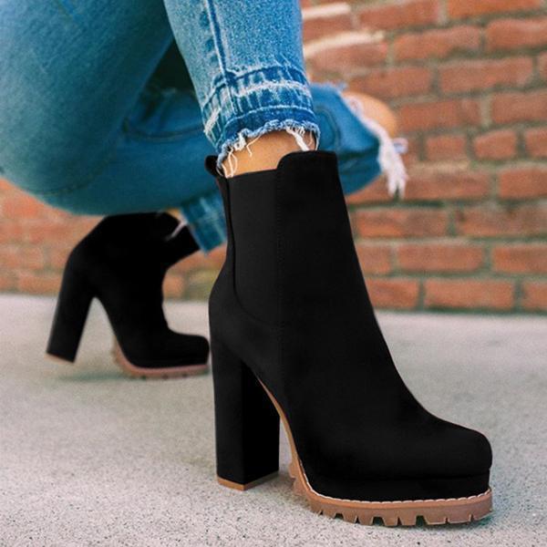 Chunky High Heel Chelsea Boot