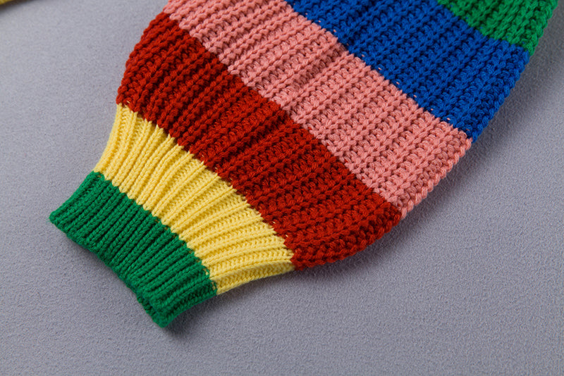Multicolor Striped Knit Sweater