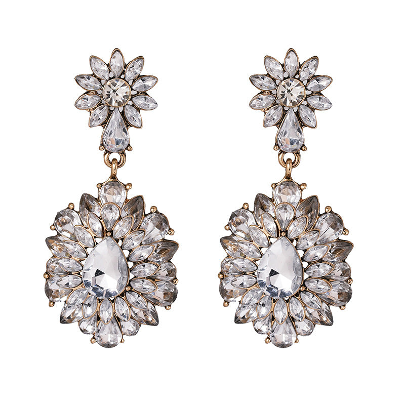 Chandelier Tassel Pearl and Rhinestone Encrusted Statement Earrings
