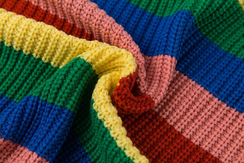 Multicolor Striped Knit Sweater