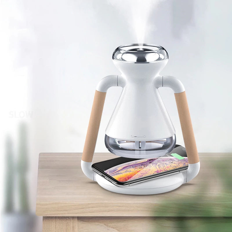 Diffuser-Humidifier + USB Wireless Charger for Phone
