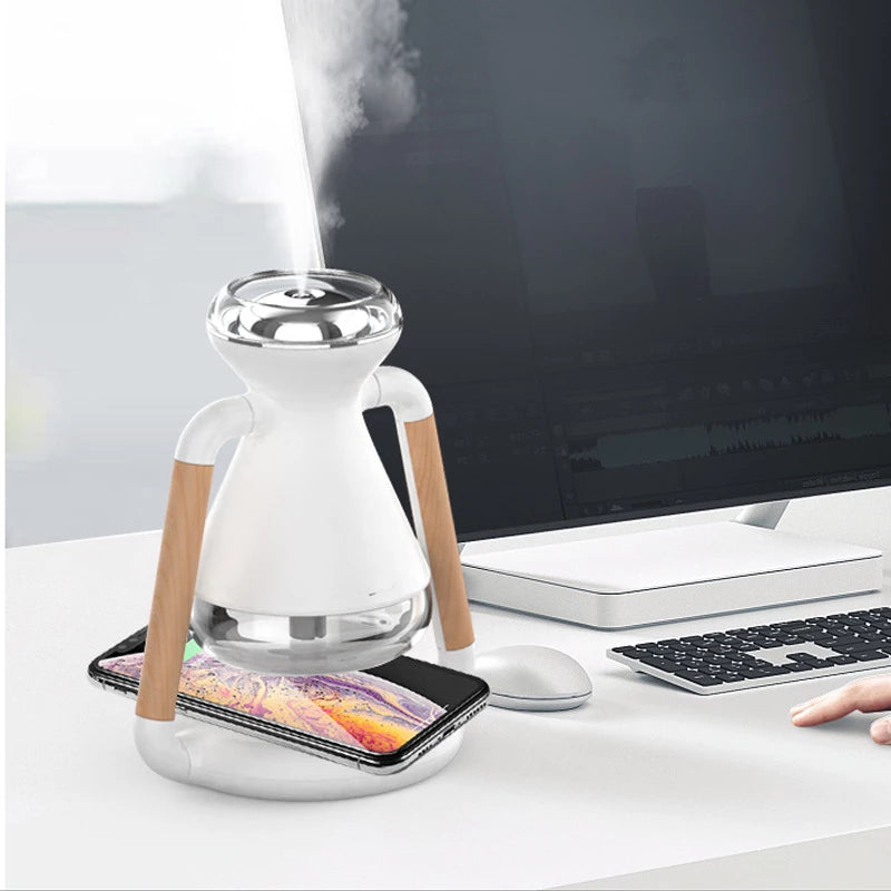 Diffuser-Humidifier + USB Wireless Charger for Phone