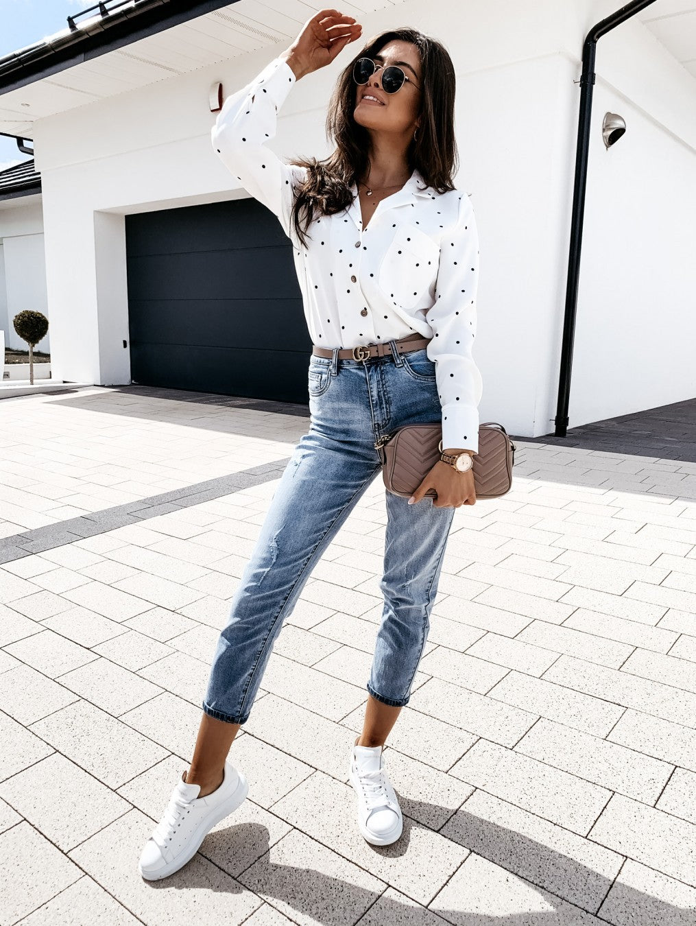 Polka Dot Button Down