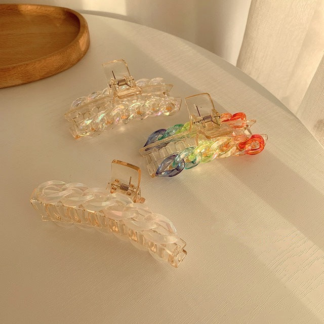 Irridescent Chains Claw Clip