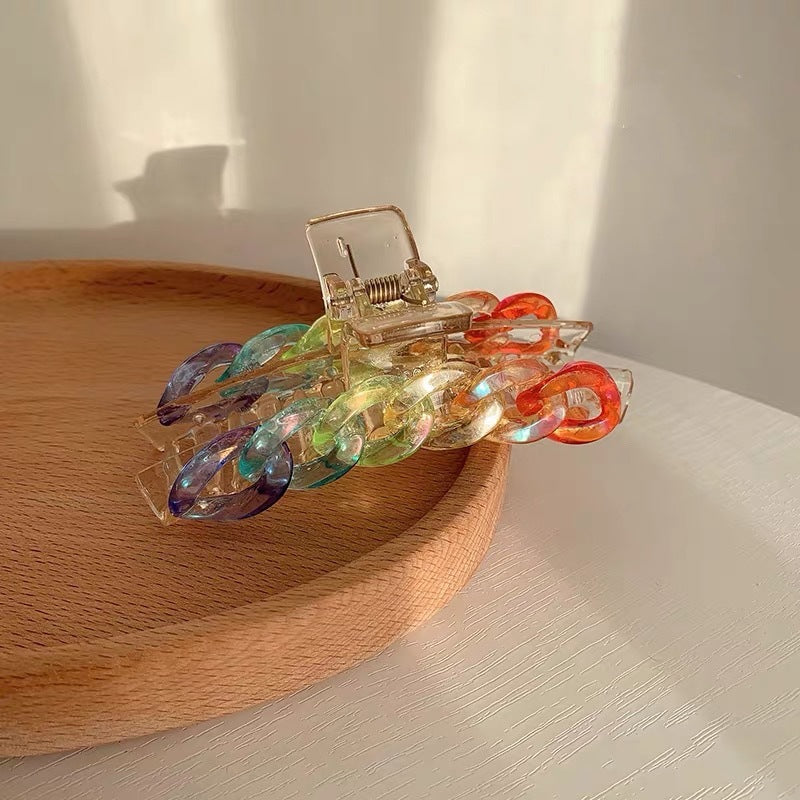 Irridescent Chains Claw Clip