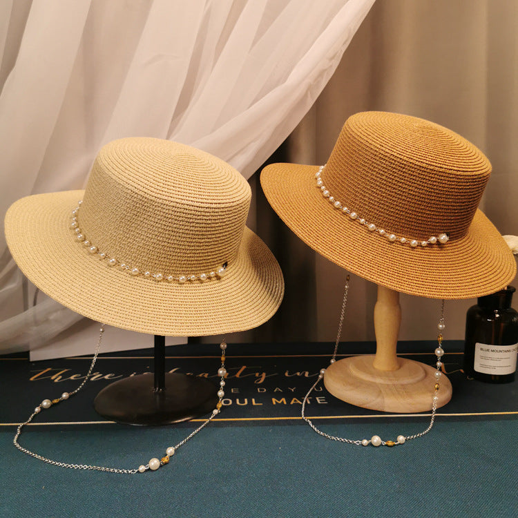 Beaded Chain Straw Hat