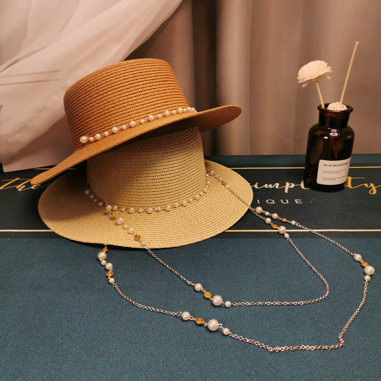 Beaded Chain Straw Hat