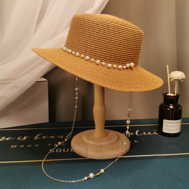 Beaded Chain Straw Hat