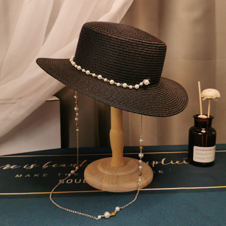 Beaded Chain Straw Hat