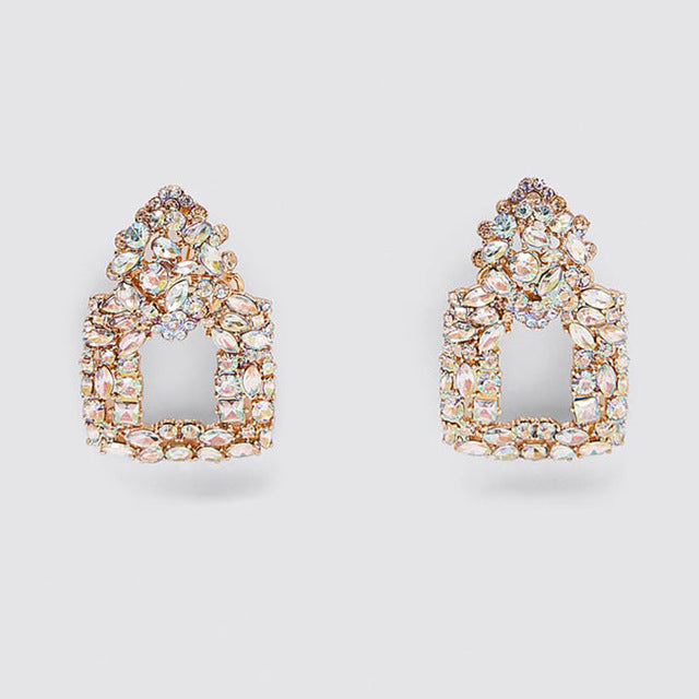 Chandelier Tassel Pearl and Rhinestone Encrusted Statement Earrings