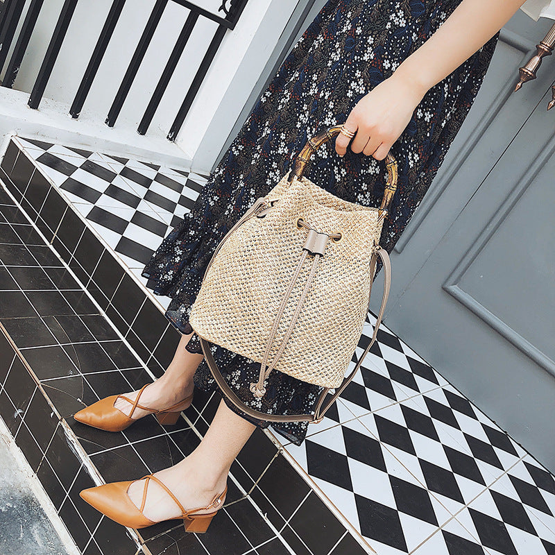 Bamboo and Hemp Bucket Bag Purse