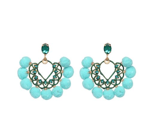Jeweled Tassel Dangle Earrings