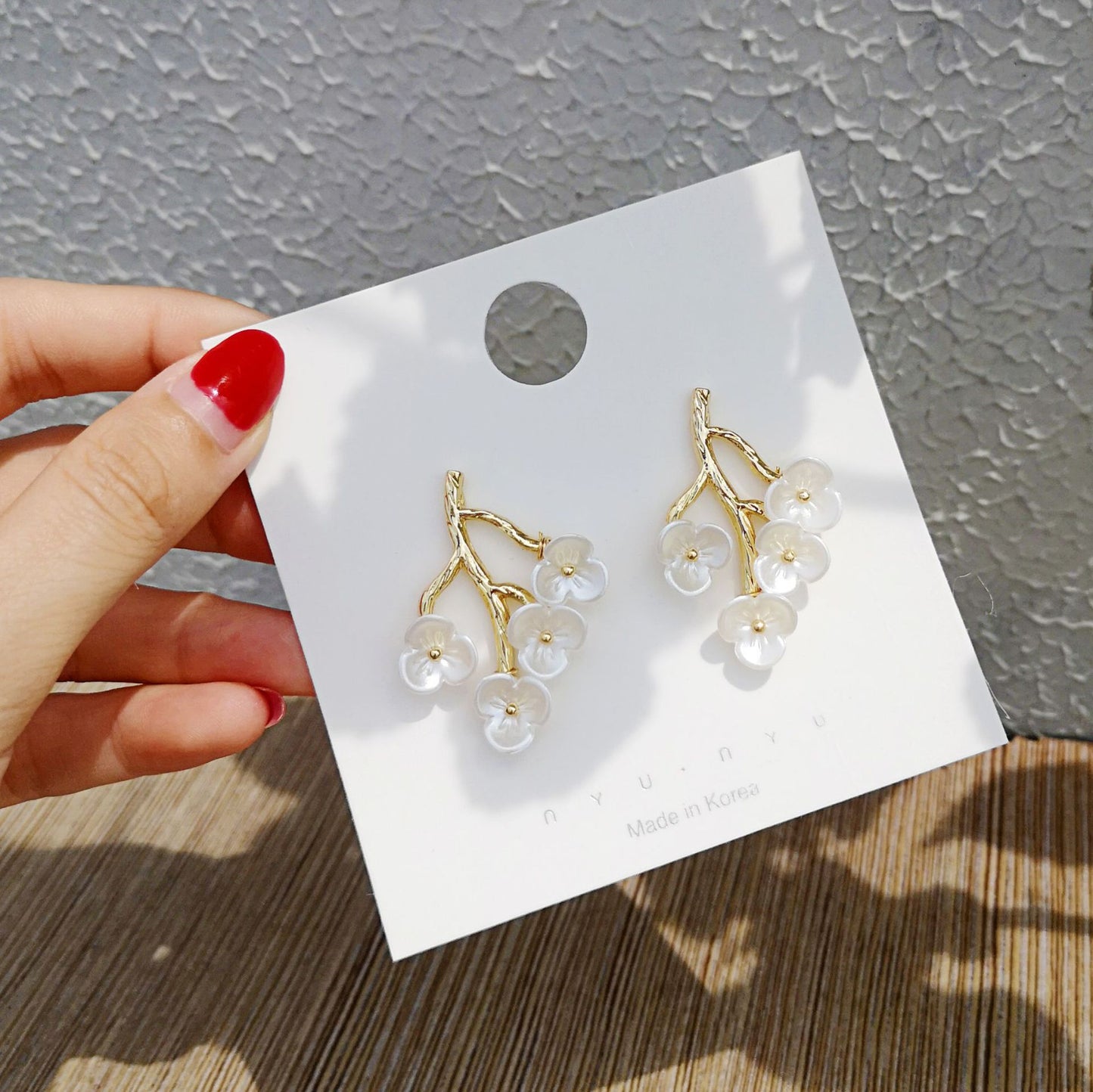 White Cherry Blossom Earrings