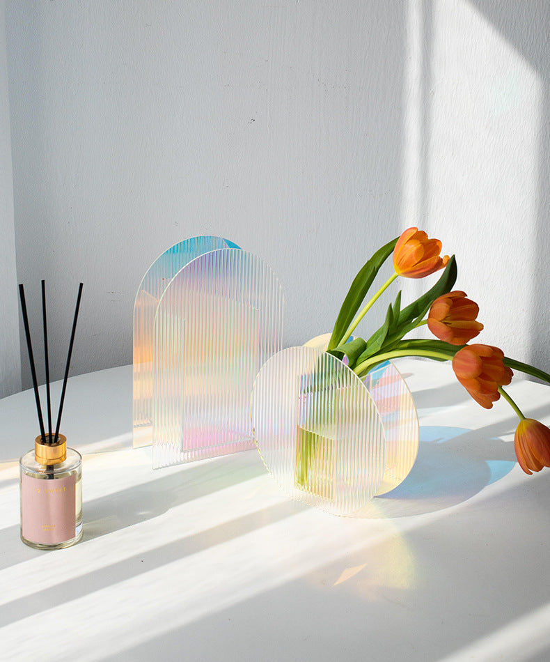 Nordic Irridescent Minimalist Acrylic Vase