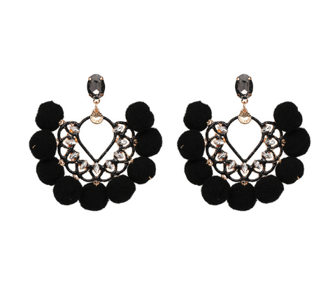 Jeweled Tassel Dangle Earrings