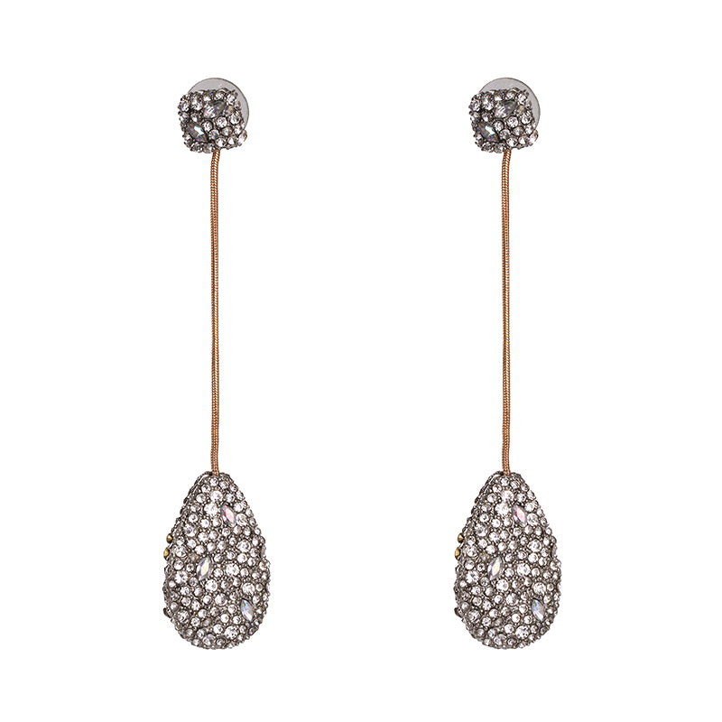 Chandelier Tassel Pearl and Rhinestone Encrusted Statement Earrings
