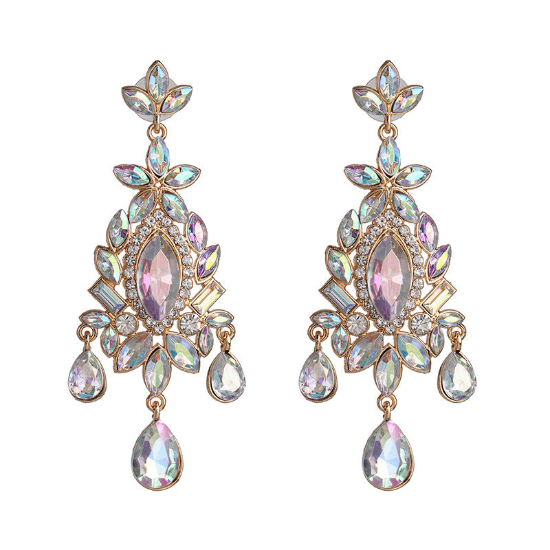 Chandelier Tassel Pearl and Rhinestone Encrusted Statement Earrings