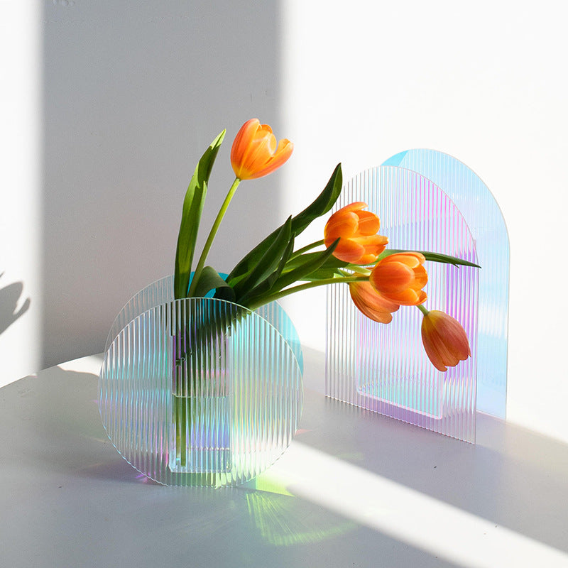 Nordic Irridescent Minimalist Acrylic Vase