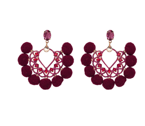 Jeweled Tassel Dangle Earrings