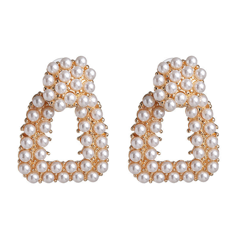 Chandelier Tassel Pearl and Rhinestone Encrusted Statement Earrings