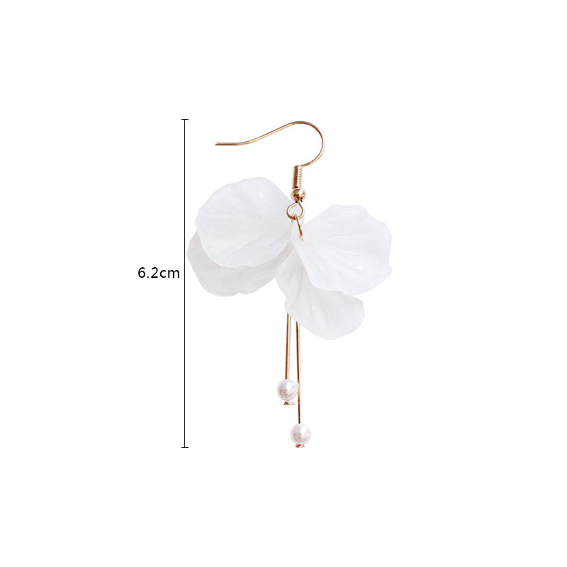 Delicate Petal Hook Earrings/ Blue Whale Drop Earrings