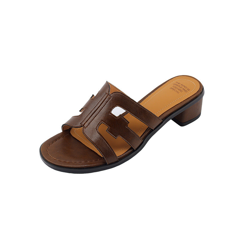 Open Toe Leather Sandal