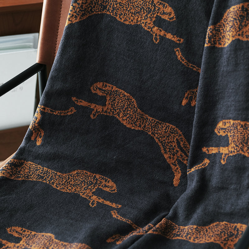 Copper and Onyx Leopard Blanket