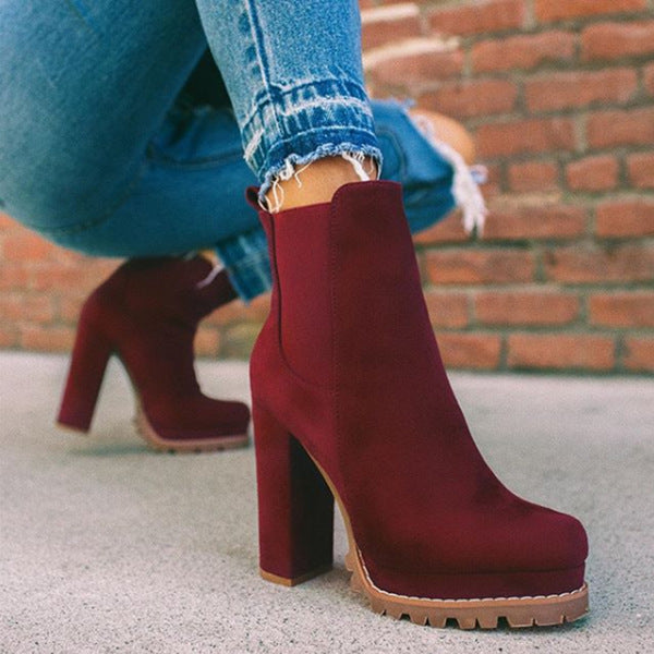 Chunky High Heel Chelsea Boot