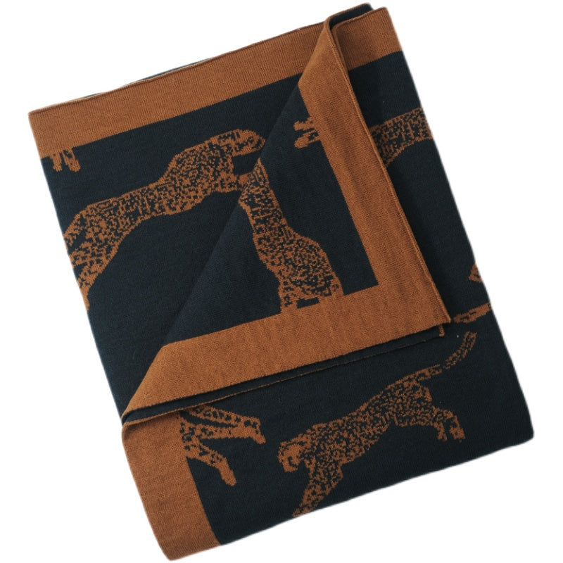 Copper and Onyx Leopard Blanket